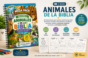 Animales de la Biblia – 20 páginas para colorear, descubrir y aprender