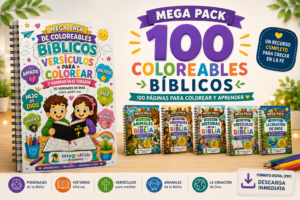 Mega Pack de Coloreables Bíblicos para Niños (100 páginas imprimibles)